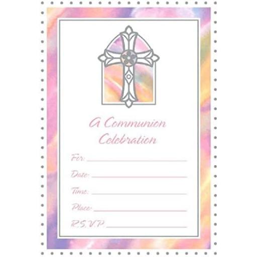 Communion Pink Value Pack of Invites, Pack of 20