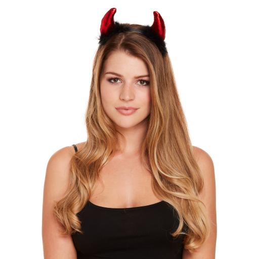 Devil Horns with Fur Headband