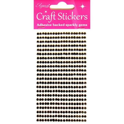 Craft Stickers 3mm 418 gems Black