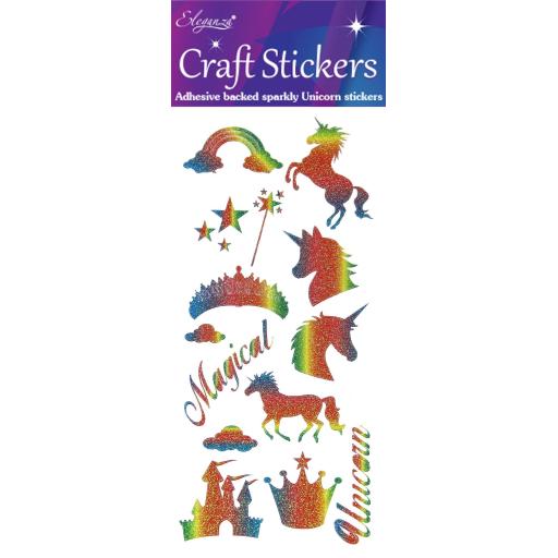 Stickers Unicorn Rainbow Glitter