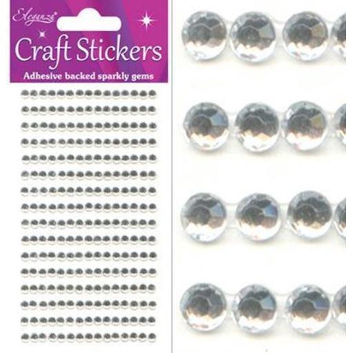 Stickers 4mm 240 gems Clear/Silve