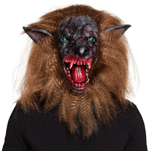 Latex Head Mask Bloody Werewolf