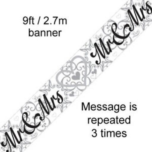 Mr & Mrs Wedding Day Foil Banner 2.7M Long
