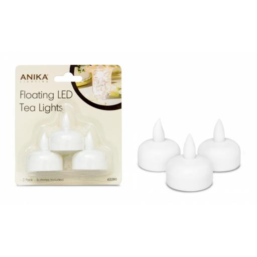 3 Pack Battery Operated LED Flickering Tealight Flameless Candles