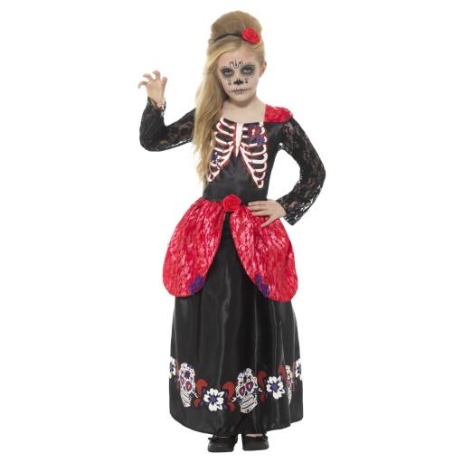 Deluxe Day of the Dead Girl Costume, Black