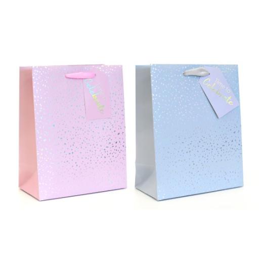 Gift Bag - Iridescent Pink/Blue - Medium
