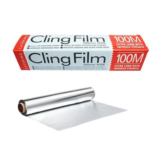 Essential Kitchen Catering Cling Film Plastic Food Wrap 100mm Of Roll