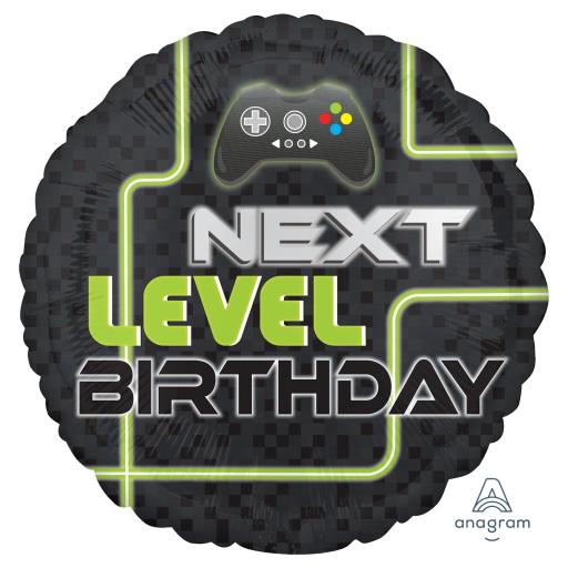 Level Up Birthday Standard Foil Balloons 17in