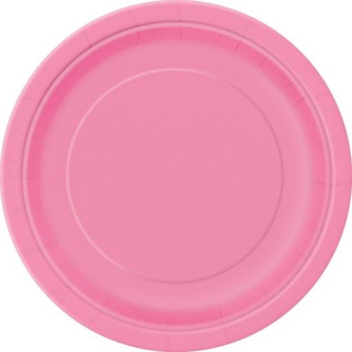 8 Hot Pink Paper Plates,