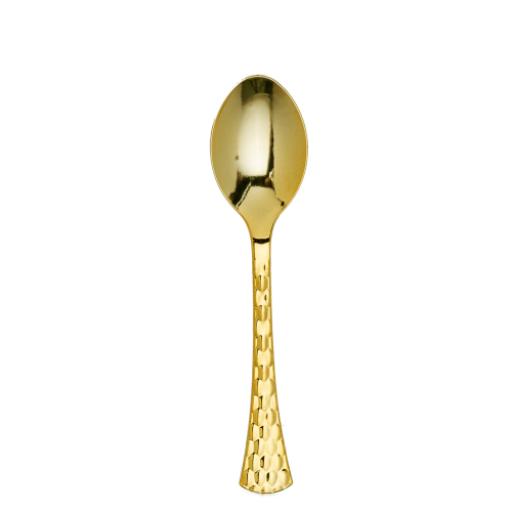Gold Plastic Glamour Spoon 20pk
