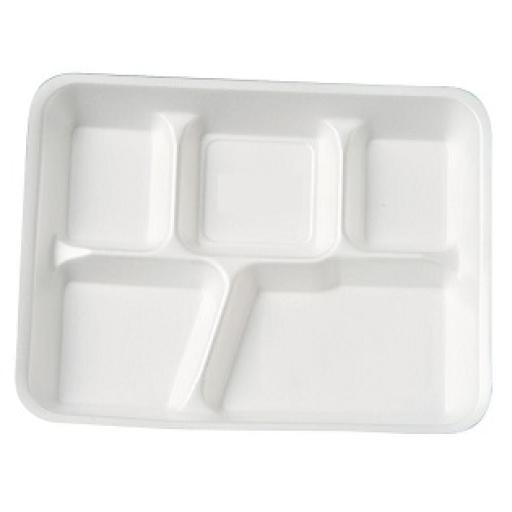 ECO Wise Rectangle 5CP Meal Tray (25 PCS)