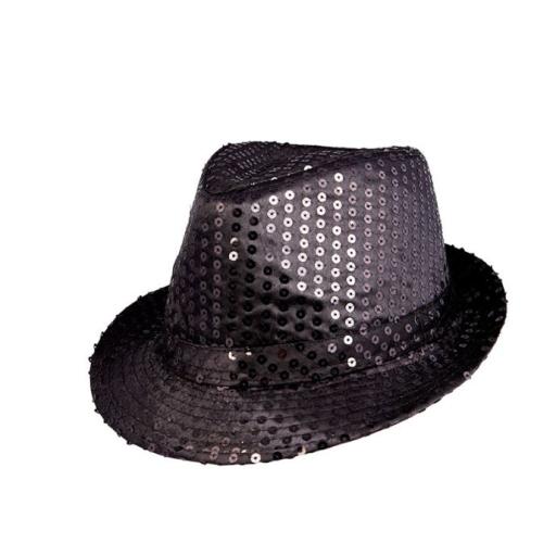 Fedora - Black Sequins Hat