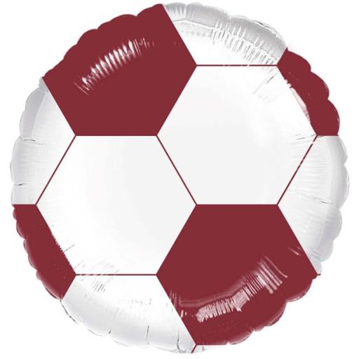 Football Maroon & White Foil Balloon - 18"