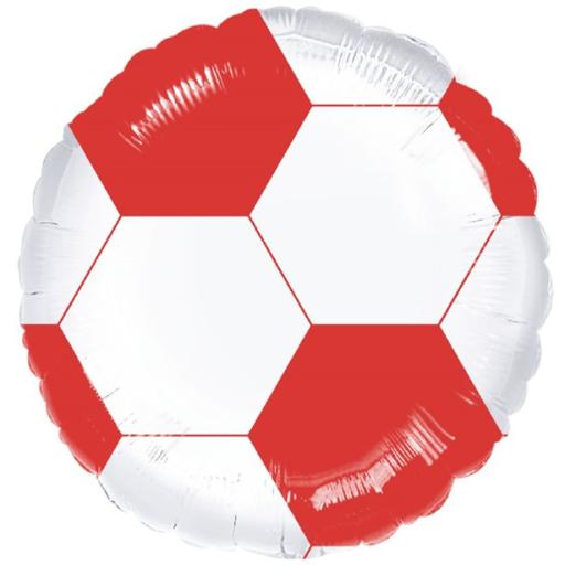 Football Red & White Foil Balloon - 18"
