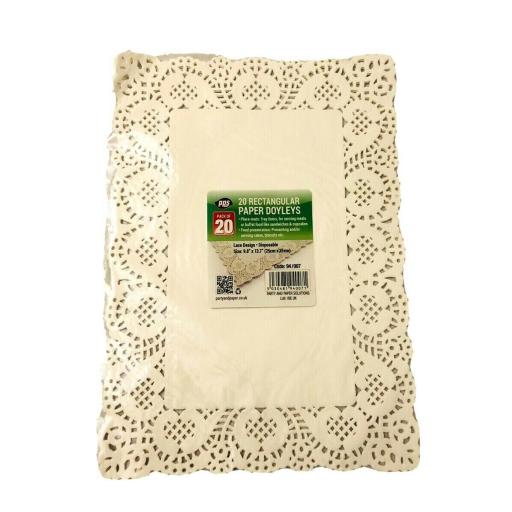 24 White Rectangular Paper Lace Doilies Doyleys Wedding Birthday 13 X 9.5 Inches 20 Doylies