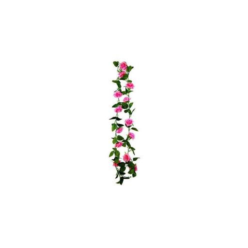 6ft (183cm) Artificial Pink Rose Flower Garland - Wedding Trellis Garden