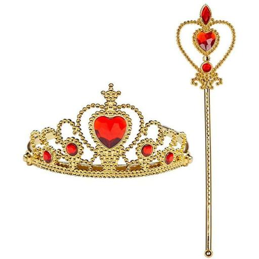 Adult GB Royal Gold Crown Tiara & Sceptre Fancy Dress Accessories