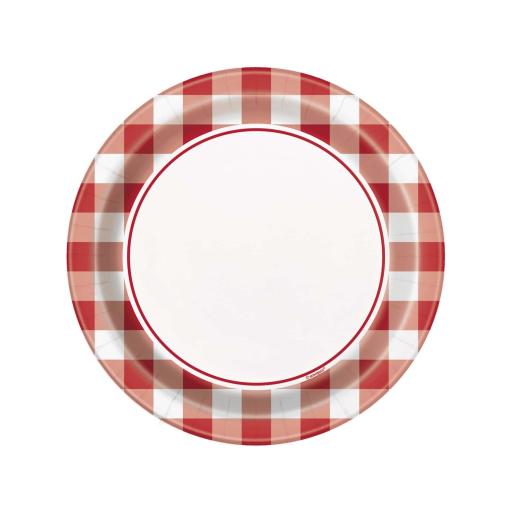 7 in. Plates Red 8 pc