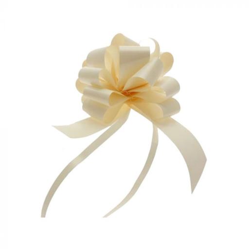 Eleganza Large Pull Bow - 50MM - Poly Ribbon - Ivory