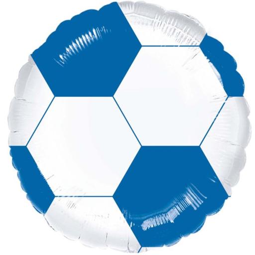 Football Blue & White Foil Balloon - 18"