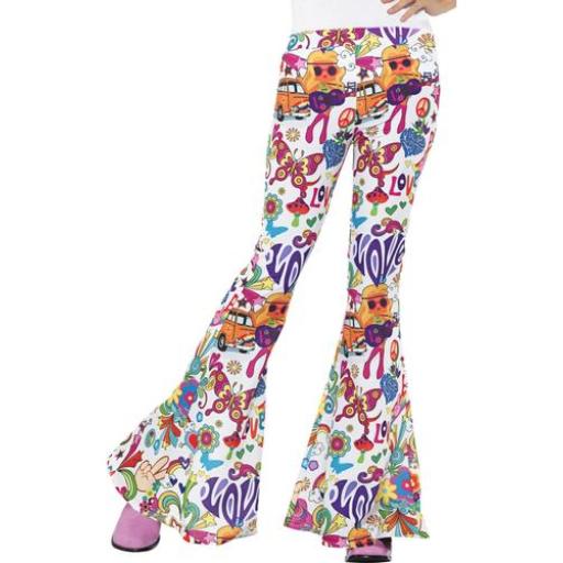 1960's Groovy Flared Trousers 60s Hippie Hippy Women S
