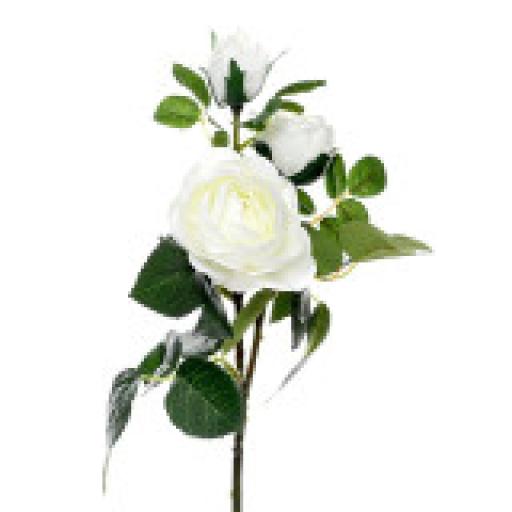 Artificial Prize Rose Spray White 42 cm