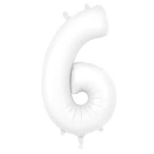 34" Number White Foil Balloon