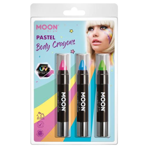 Moon Glow Pastel Neon UV Body Crayons,