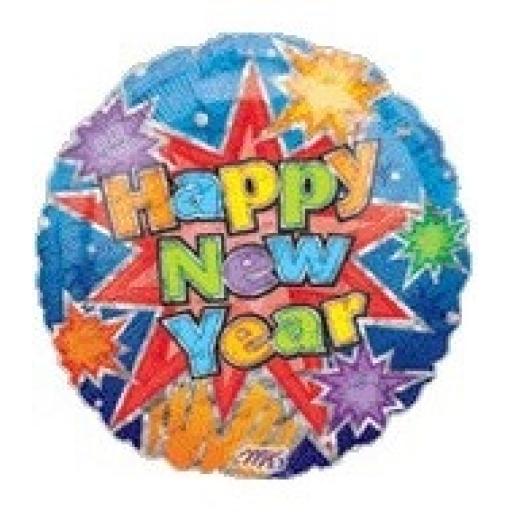 18" Happy New Year Prismatic Balloon