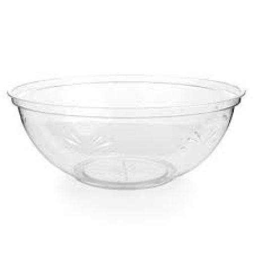 Essential 25cm Round Plastic Party Salad Bowls, White - Pack of 5