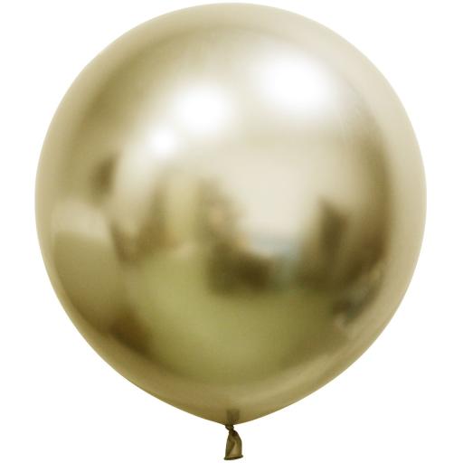 Gold Chrome Jumbo Latex Balloon - 24 inch - Pk 3