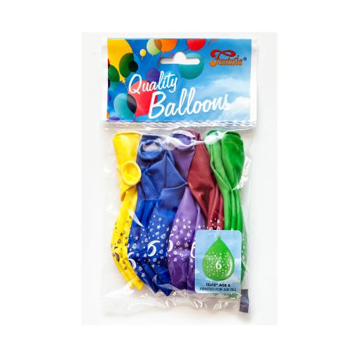6th Happy Birthday Multicolour Latex Balloons 15 x 12''