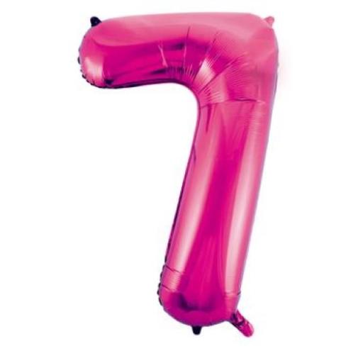 34" Number 7 Pink Foil Balloon