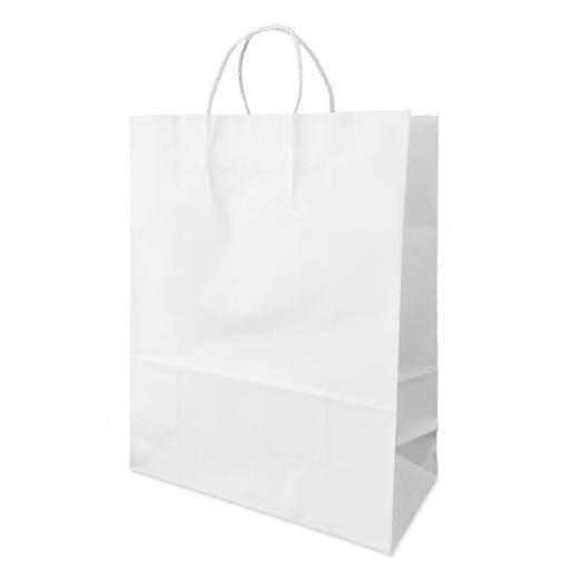 Kraft Paper Bag White (H26cm W20cm D11cm) - Pack of 10