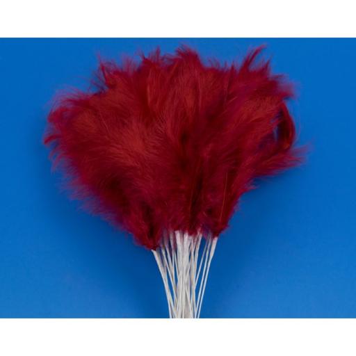 Red Feathers Spray H.28Cm