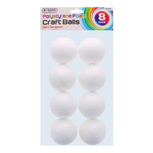 Polystyrene Foam Craft Balls 8 PACK
