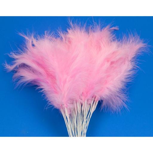 Pink Feathers Spray H.28Cm