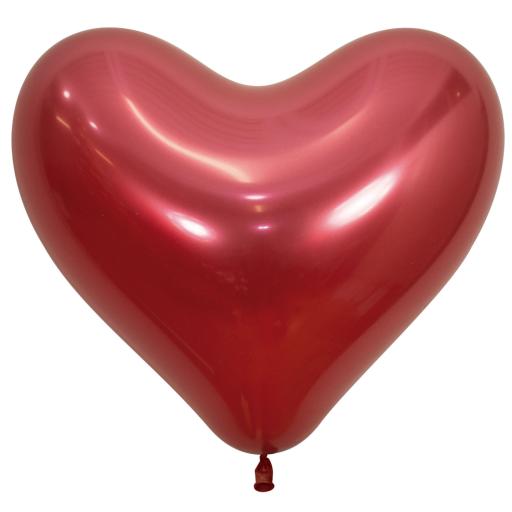 Reflex Crystal Red Heart 915 Latex Balloons 14"/35cm