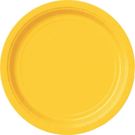 Sunflower Yellow Paper Plate Round Small
