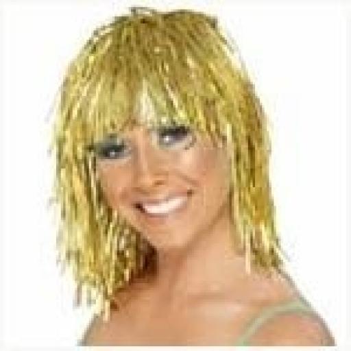 Tinsel Wig Gold