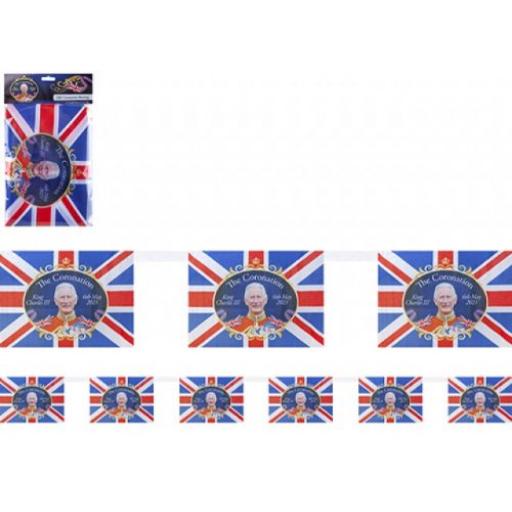 Coronation Flag Rayon Bunting 30 x 20cm 12