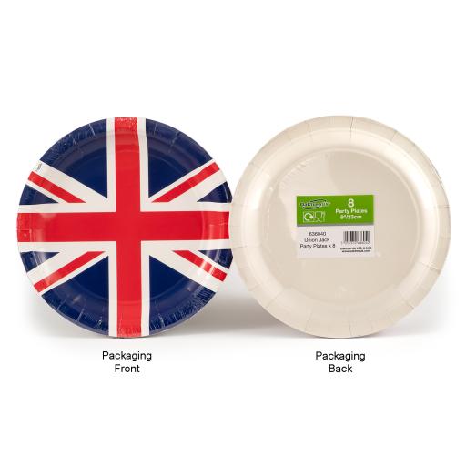 Union Jack 9inch Plates 8pcs