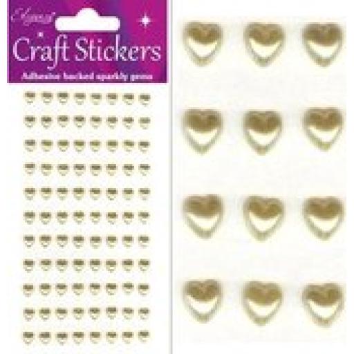 Gold Hearts Craft Assorted Stickers