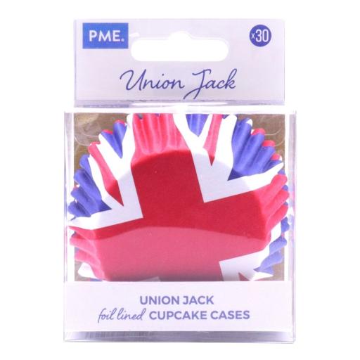 Foil Lined Cupcake Cases - Union Jack Flag - 30 Pack