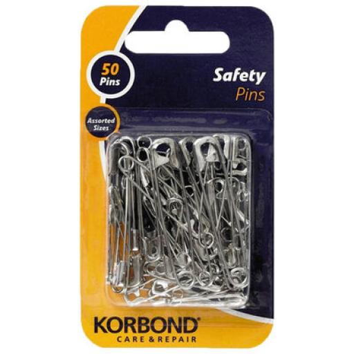 Plated Safety Pins: Pack of 50