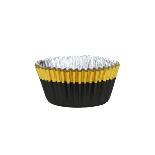 Black with Gold Foil Trim Cupcake Cases (Pack 30)
