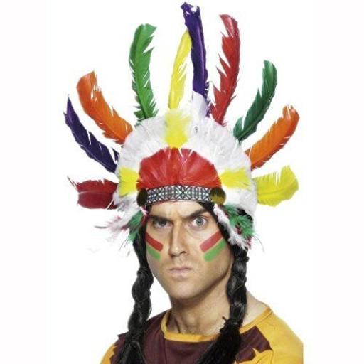 Native American Inspired Headdress, Multi-Coloured