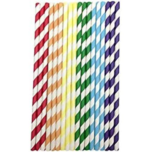 250 Striped Paper Party Straws