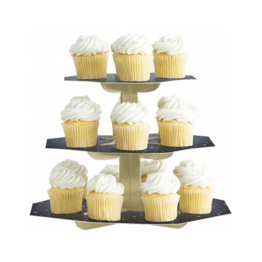 Black Three Tier Cupcake Stand