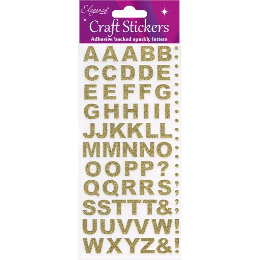 Craft Stickers Bold Alphabet Set Gold